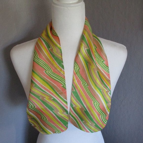 1990s peach & green petite scarf - Picture 4 of 7
